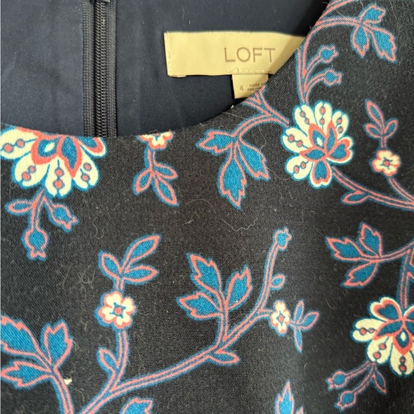 LOFT Blue Tiered Midi Sheath Dress - Picture 3 of 3